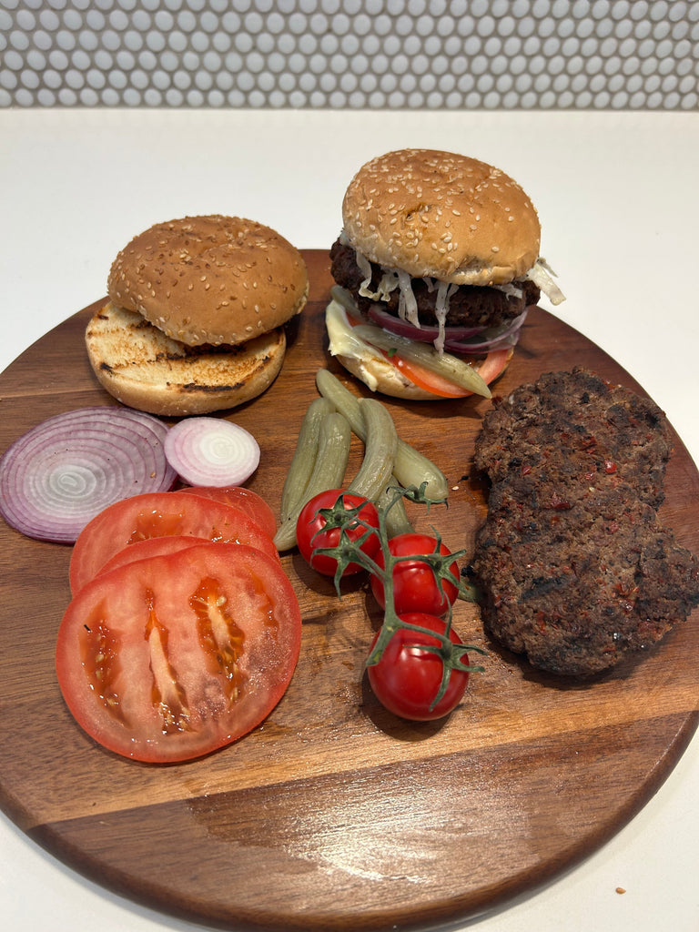 Burger de boeuf au soujok | Les Filles Fattoush